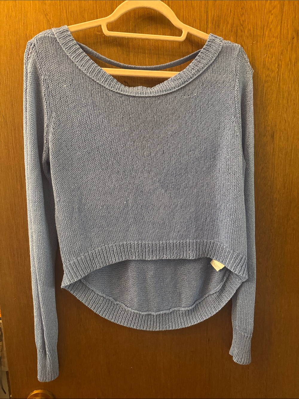 Bisou Bisou Light Blue Scoop Neck Knit Top